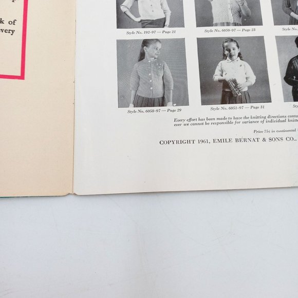 Vintage Bernat Handicraftter Raglan Patterns Magazine Number 97 1961 Mid Century - Picture 3 of 9